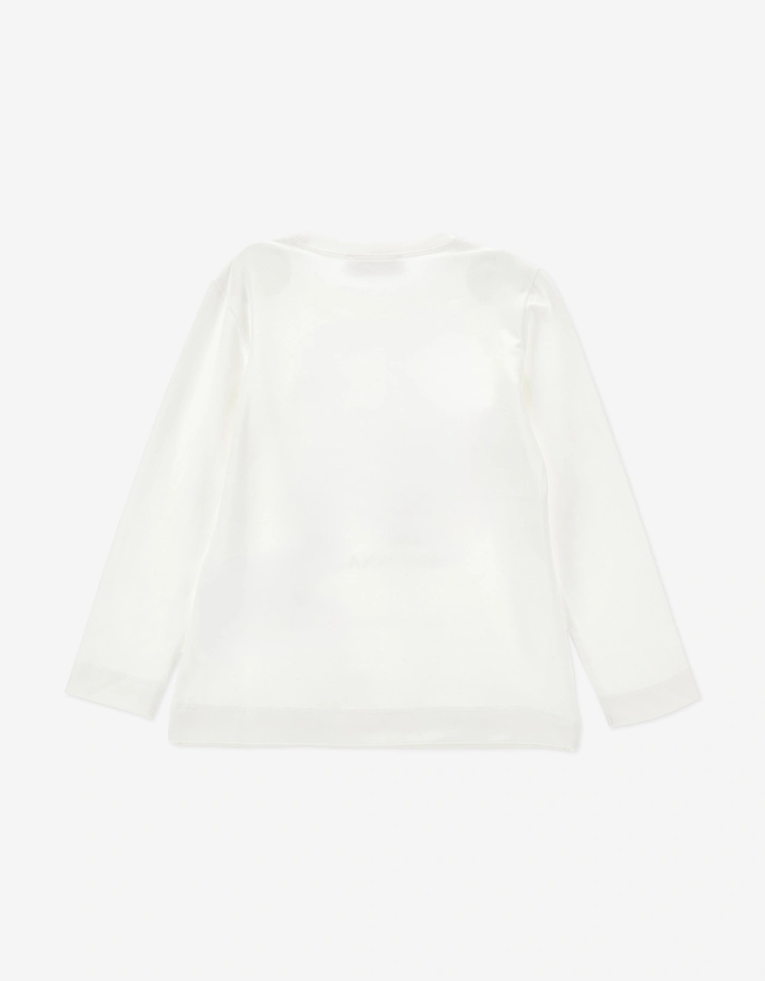 Girls Long Sleeve Teddy Bear T-Shirt in Ivory