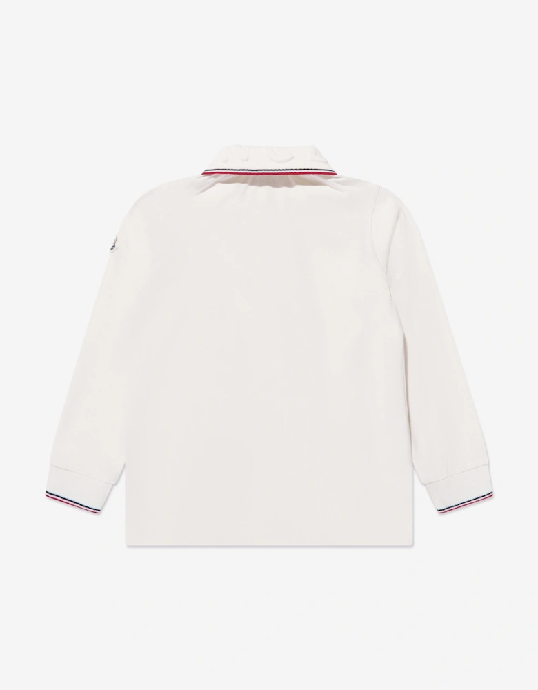 Enfant Boys Long Sleeve Polo Shirt in Ivory
