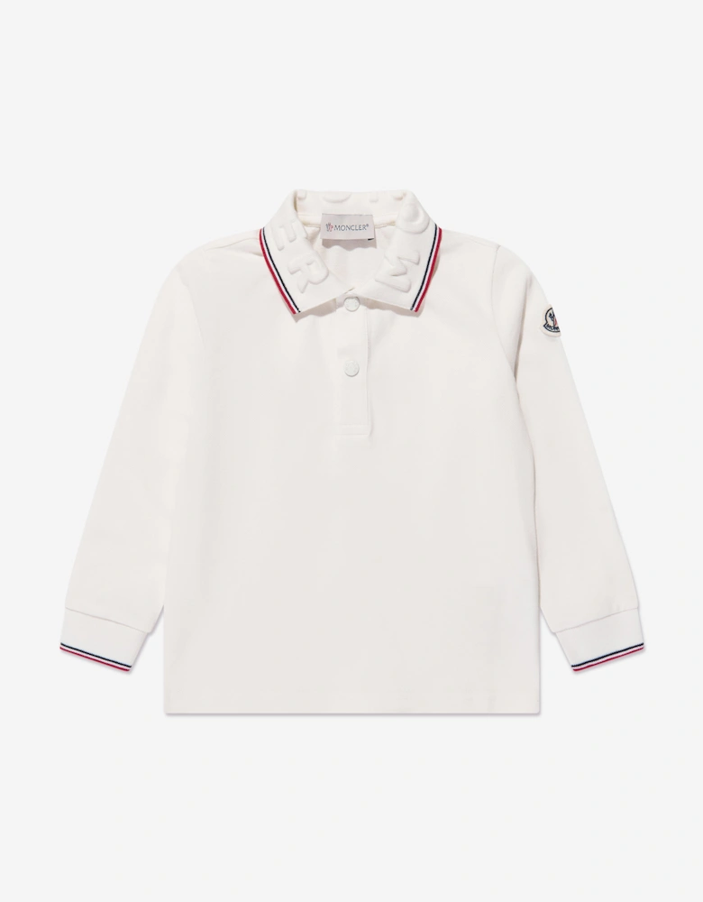 Enfant Boys Long Sleeve Polo Shirt in Ivory
