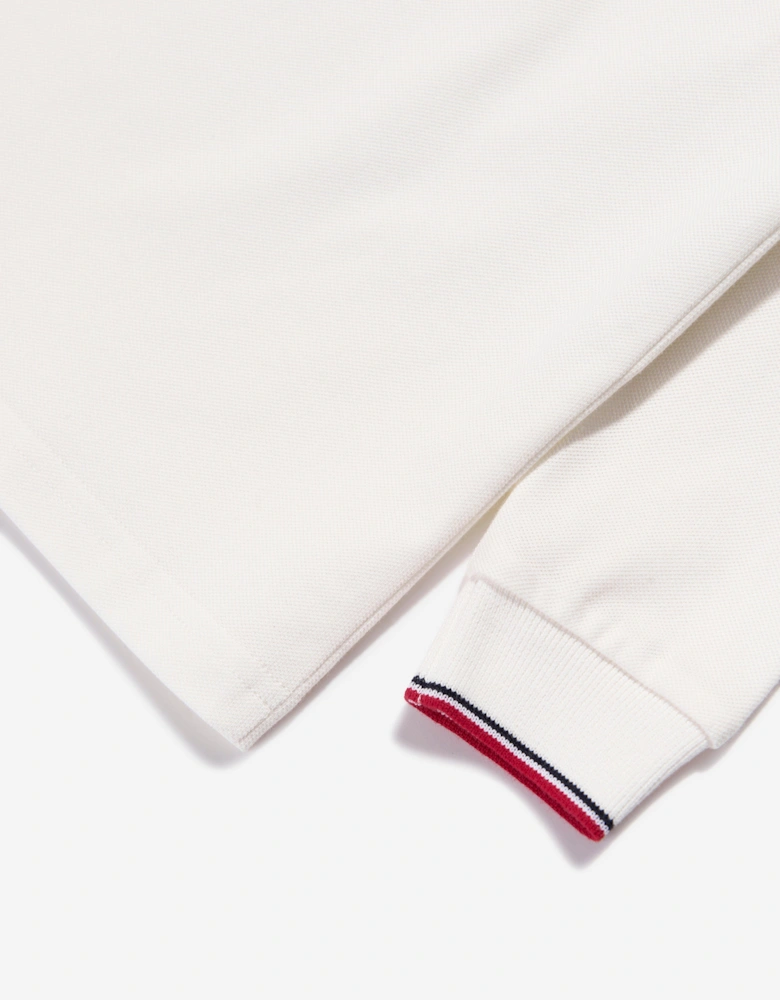 Enfant Boys Long Sleeve Polo Shirt in Ivory