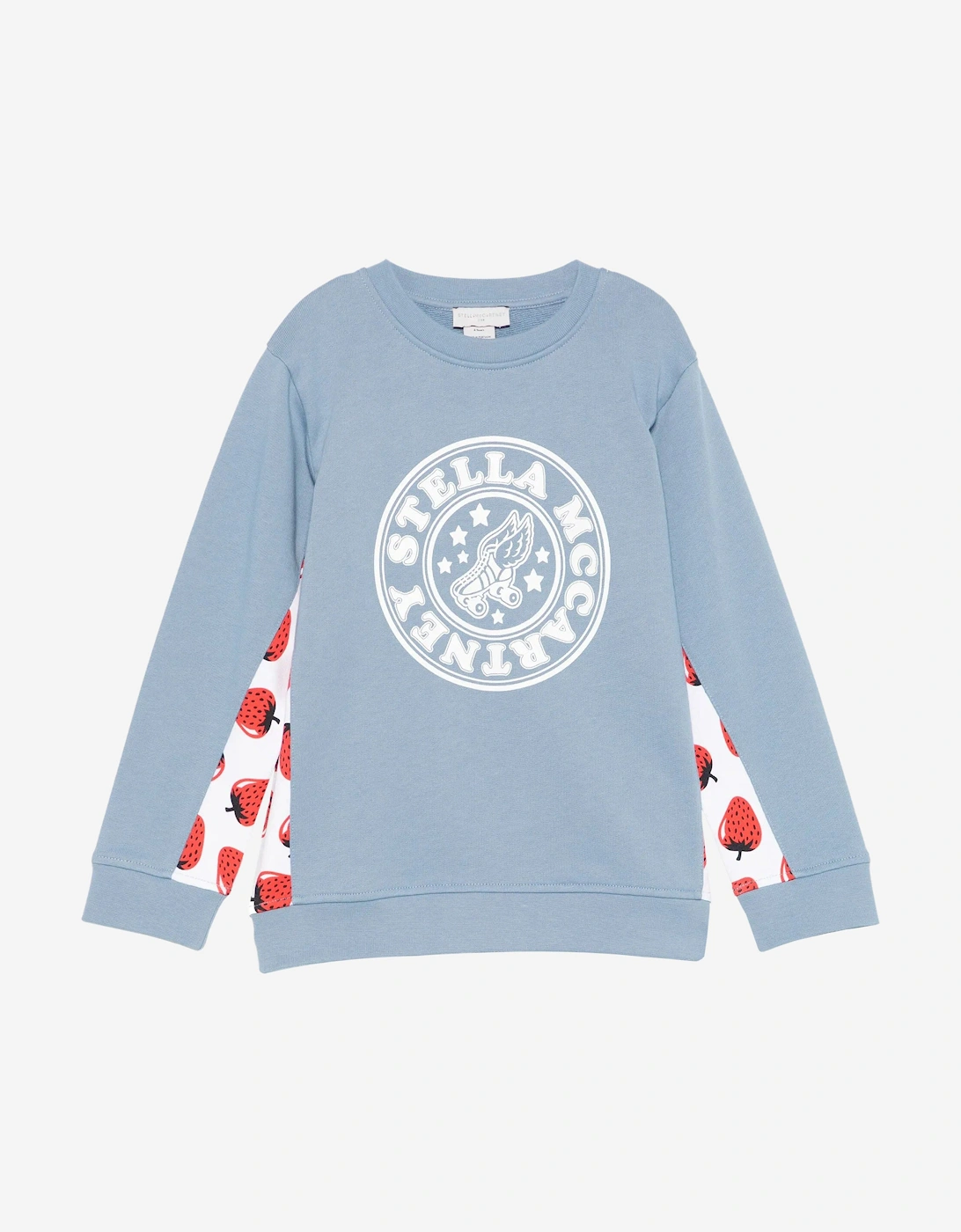 Girls Strawberry Logo Sweatshirt in Blue, 5 of 4