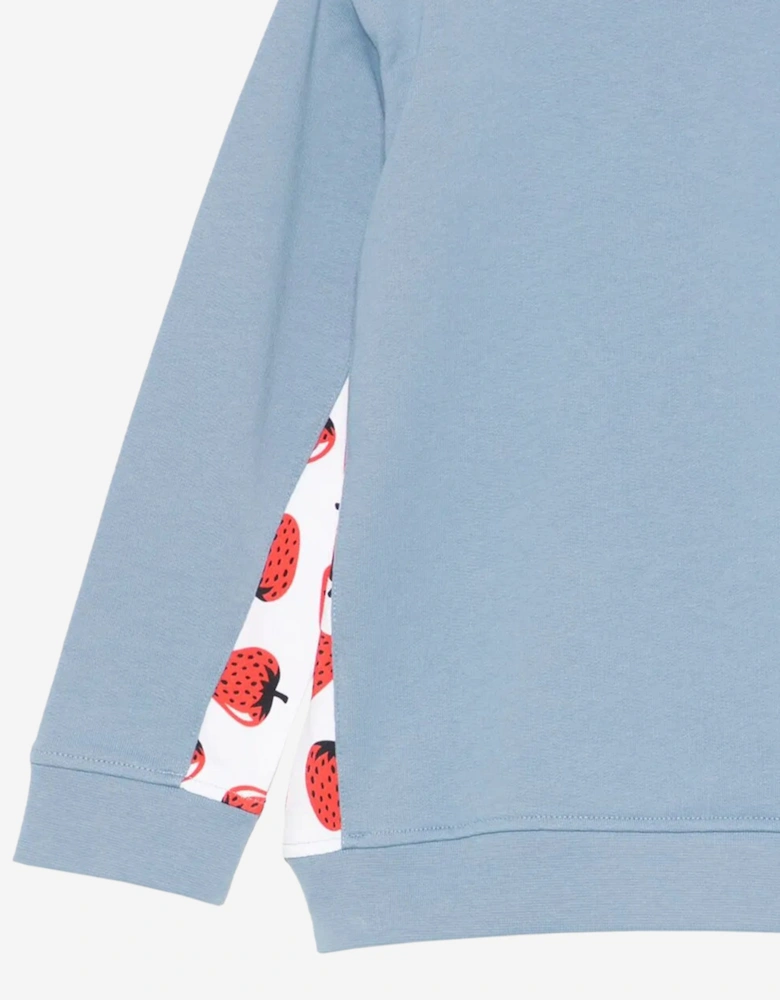 Girls Strawberry Logo Sweatshirt in Blue