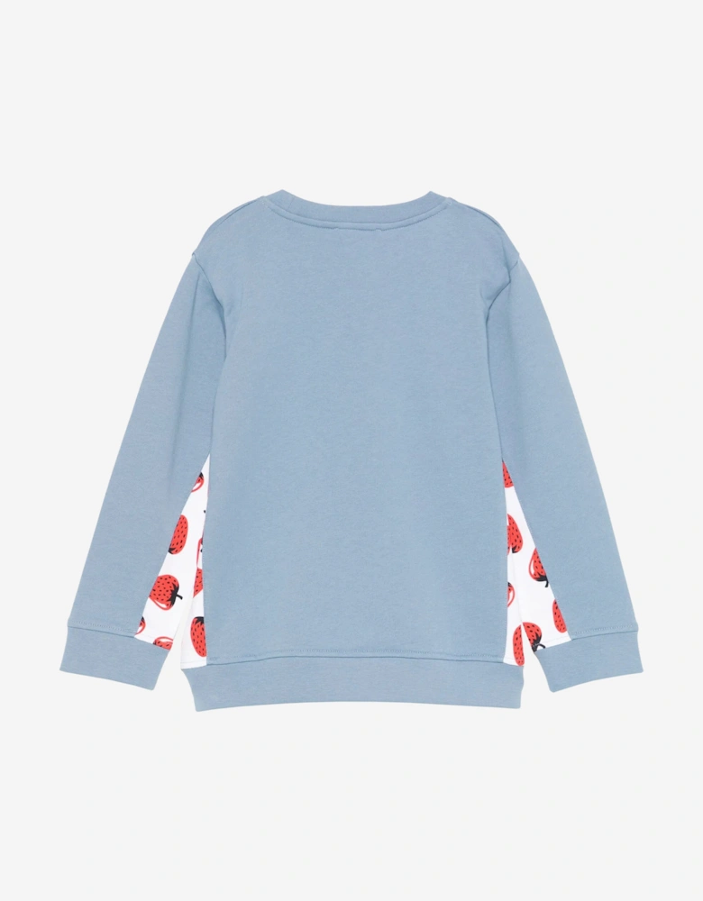 Girls Strawberry Logo Sweatshirt in Blue