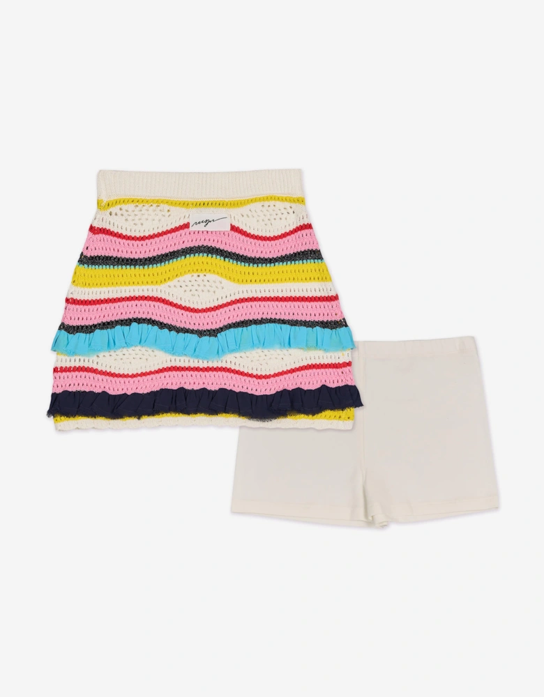 Girls Knitted Skirt in Multicolour