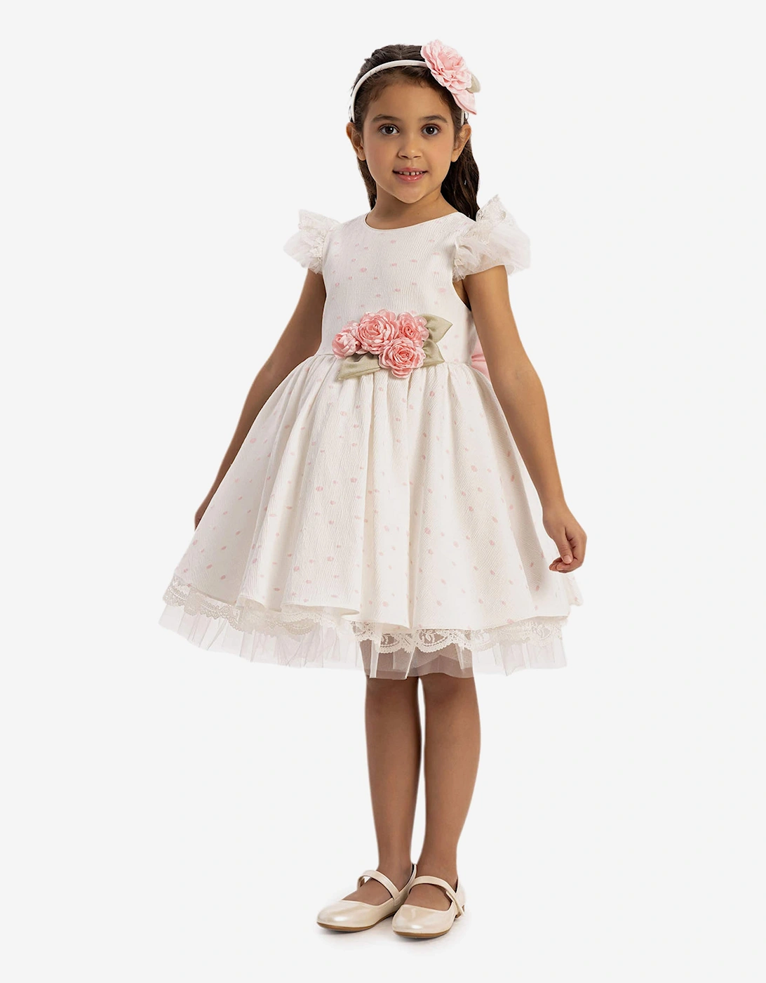 Girls Dress with Headband in Pink