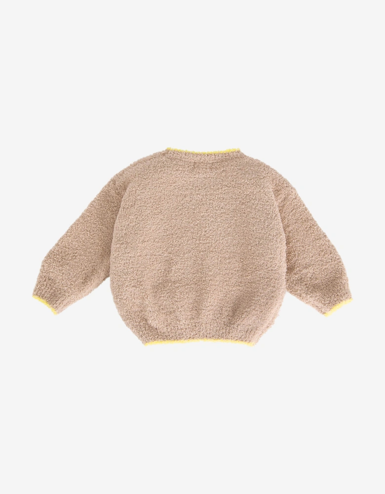 7AM Enfant Baby Fuzzy Boxy Sweater in Beige