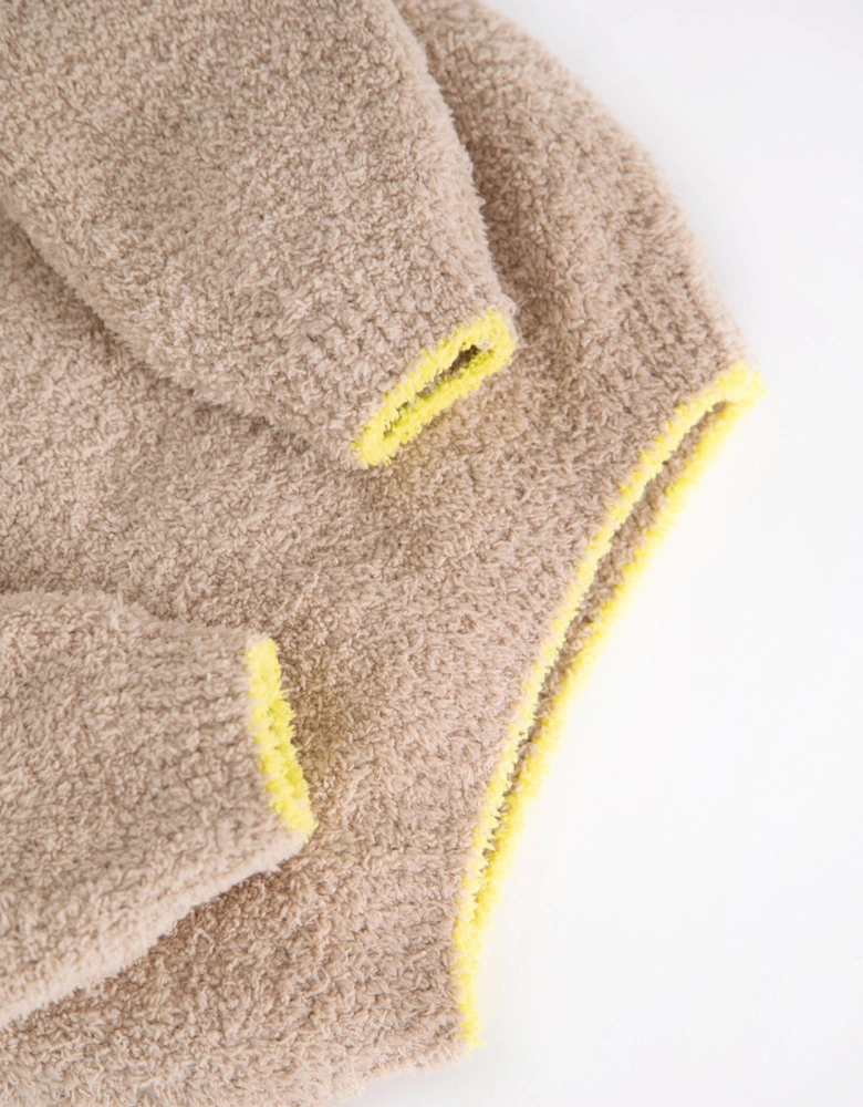 7AM Enfant Baby Fuzzy Boxy Sweater in Beige