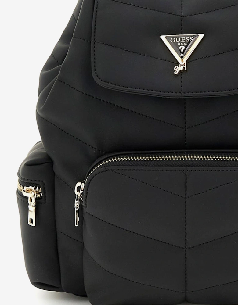 Girls Padded Backpack in Black (25cm)