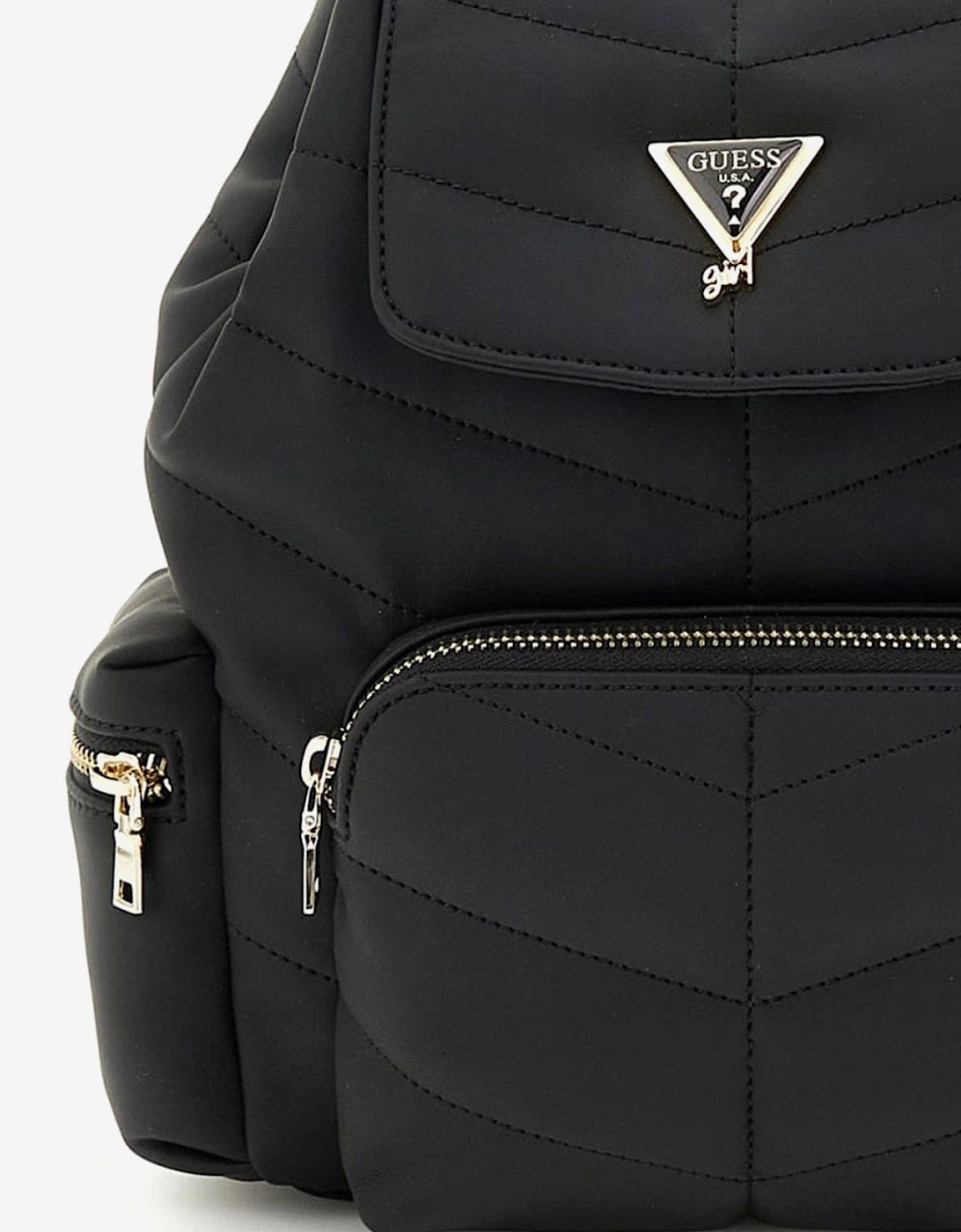 Girls Padded Backpack in Black (25cm)
