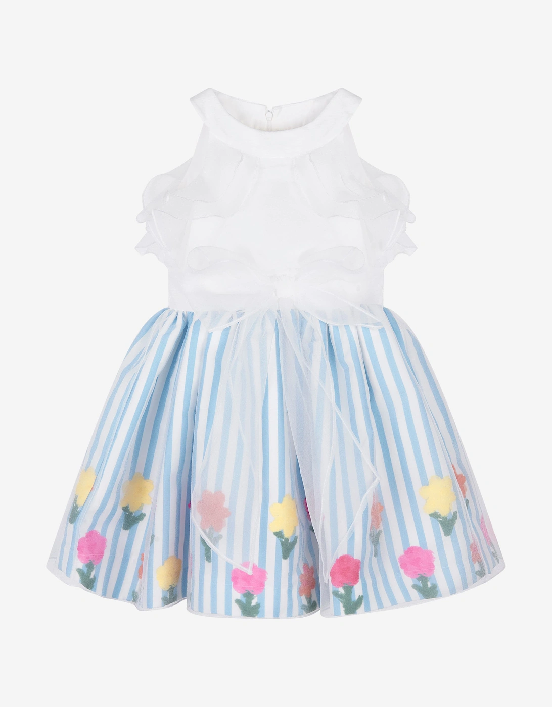 Girls Organza Layered Flower Dress in Blue, 7 of 6