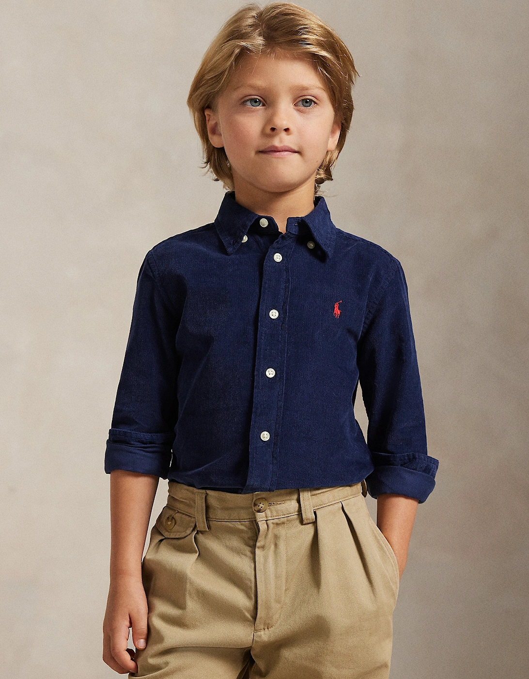 Boys Corduroy Shirt in Navy