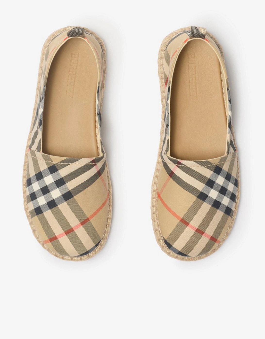 Kids Maidstone Twill Check Espadrilles in Beige