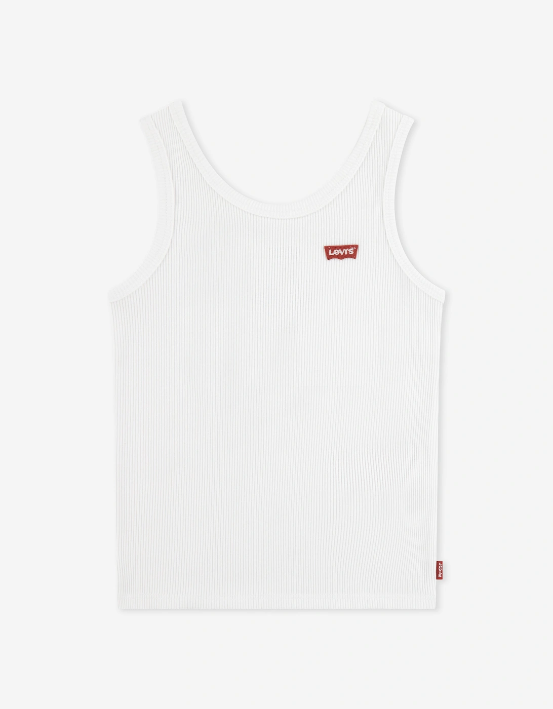 Girls Meet and Greet Ribbed Tank Top in White, 3 of 2
