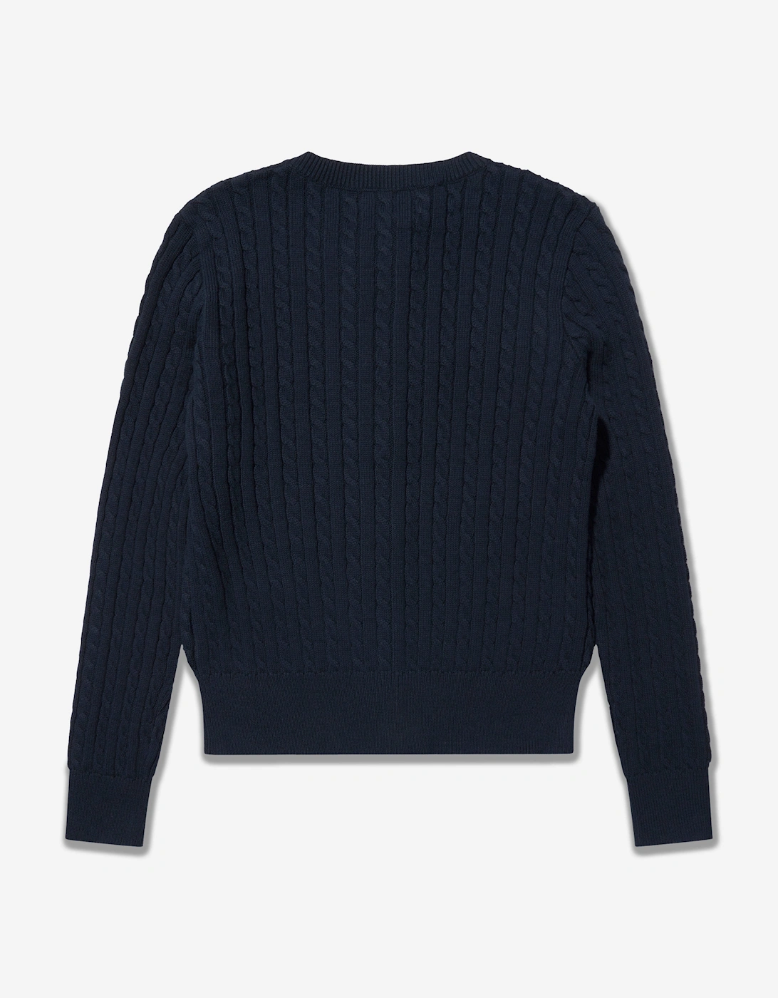 Girls Mini Cable Knit Cardigan in Navy