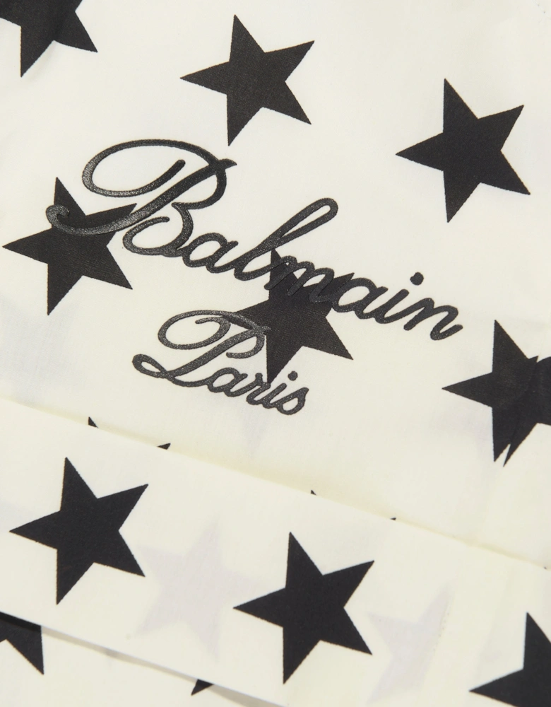Girls Star Print Shorts in Ivory