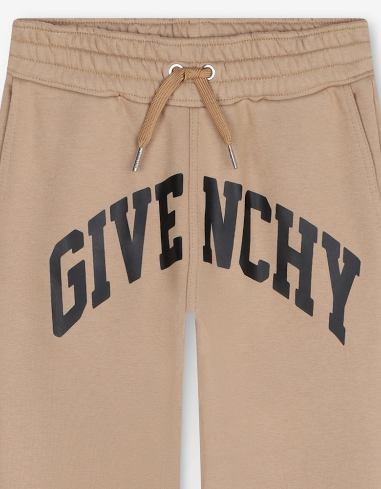 Boys Logo Joggers in Beige