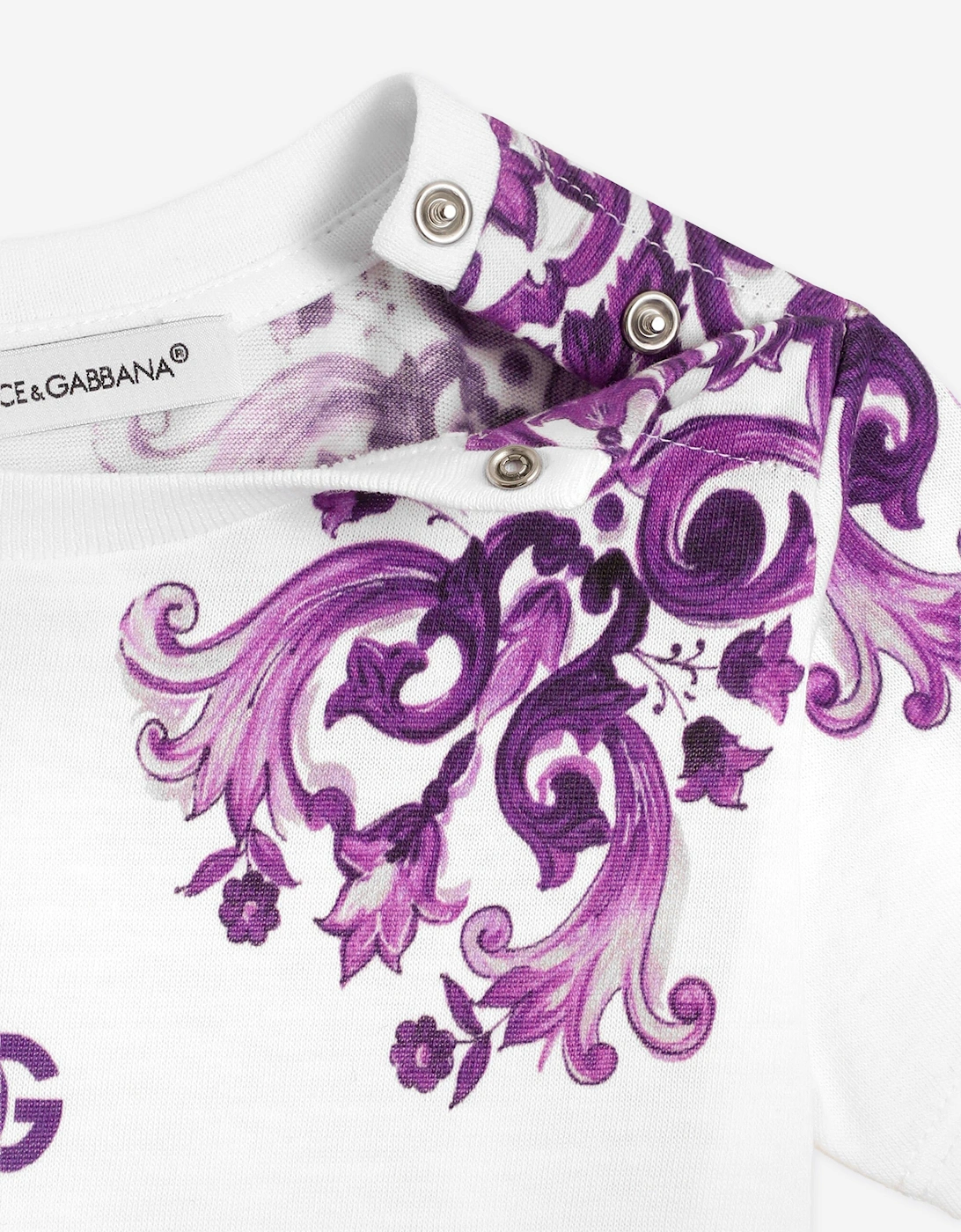 Baby Girls Majolica Print T-Shirt in White
