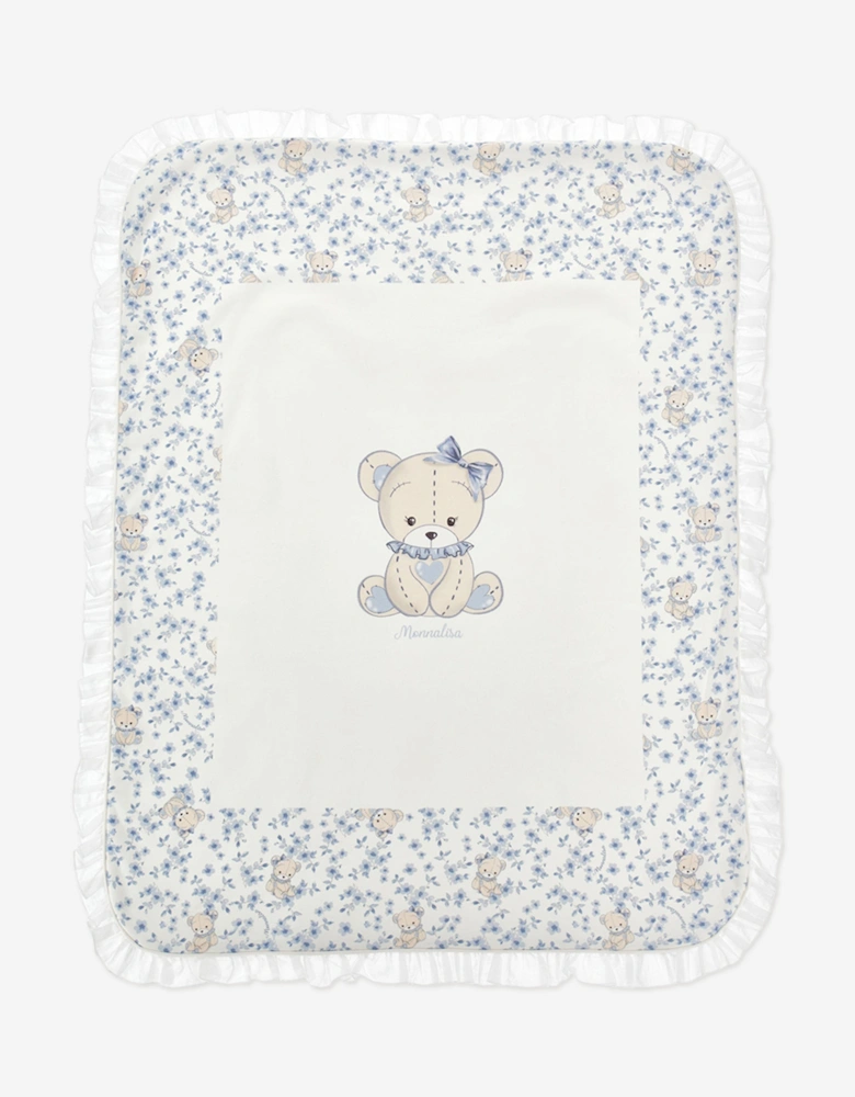Baby Girls Teddy Bear Blanket in White (90cm)
