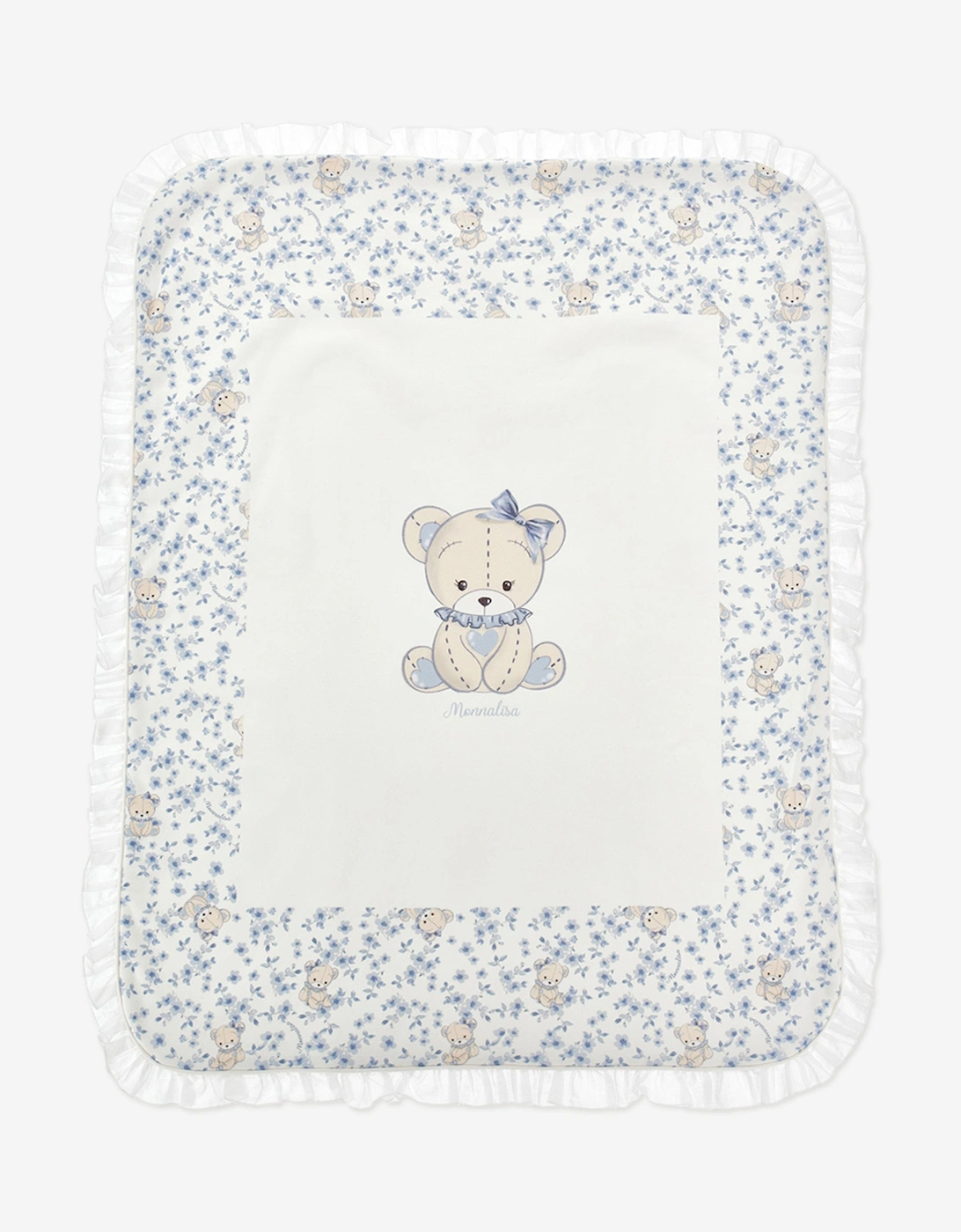Baby Girls Teddy Bear Blanket in White (90cm), 5 of 4