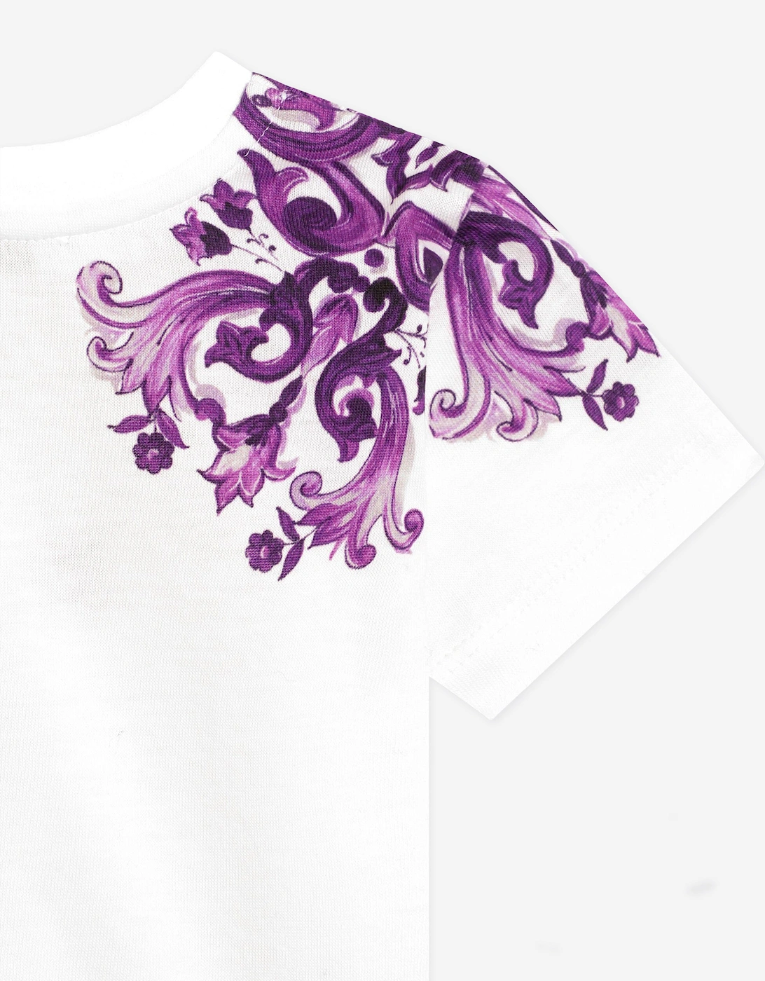 Baby Girls Majolica Print T-Shirt in White