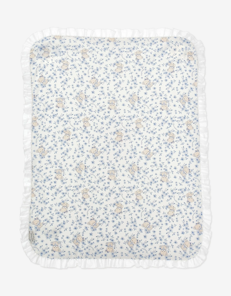 Baby Girls Teddy Bear Blanket in White (90cm)