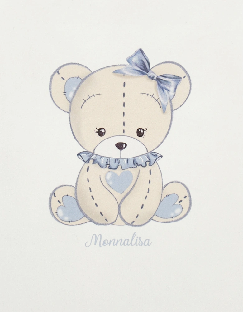 Baby Girls Teddy Bear Blanket in White (90cm)