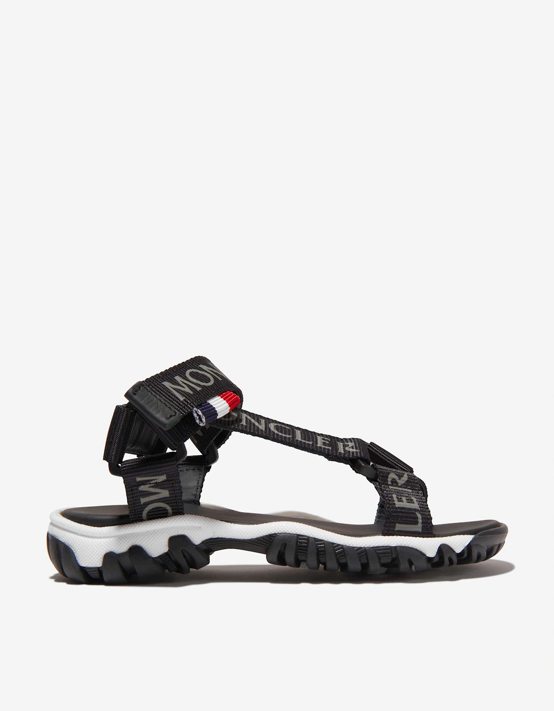 Girl's Moncler Enfant Unisex Logo Strap Sandals - Black - Size: 3