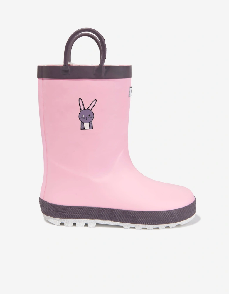 Girls Hop The Bunny Rain Boots in Pink