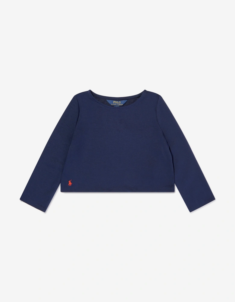 Girls Ponte Roma Skirt Set in Navy