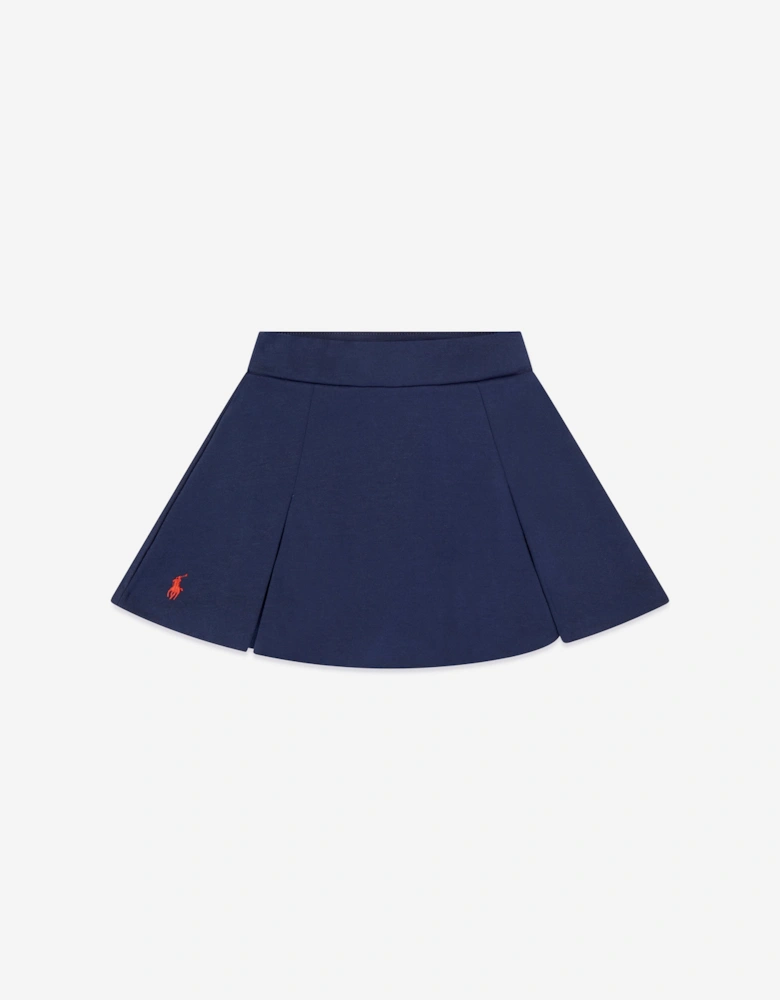 Girls Ponte Roma Skirt Set in Navy