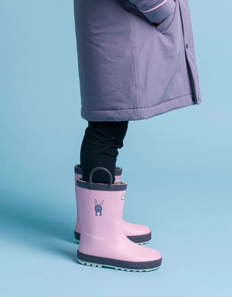 Girls Hop The Bunny Rain Boots in Pink