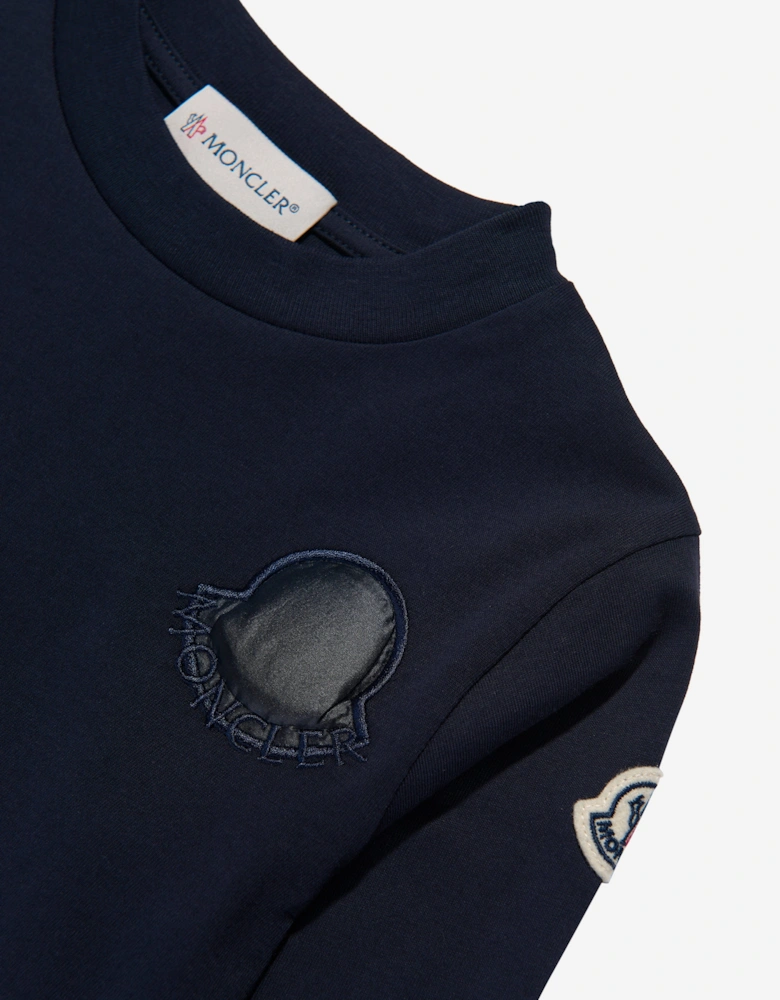 Enfant Girls Long Sleeve Logo T-Shirt in Navy