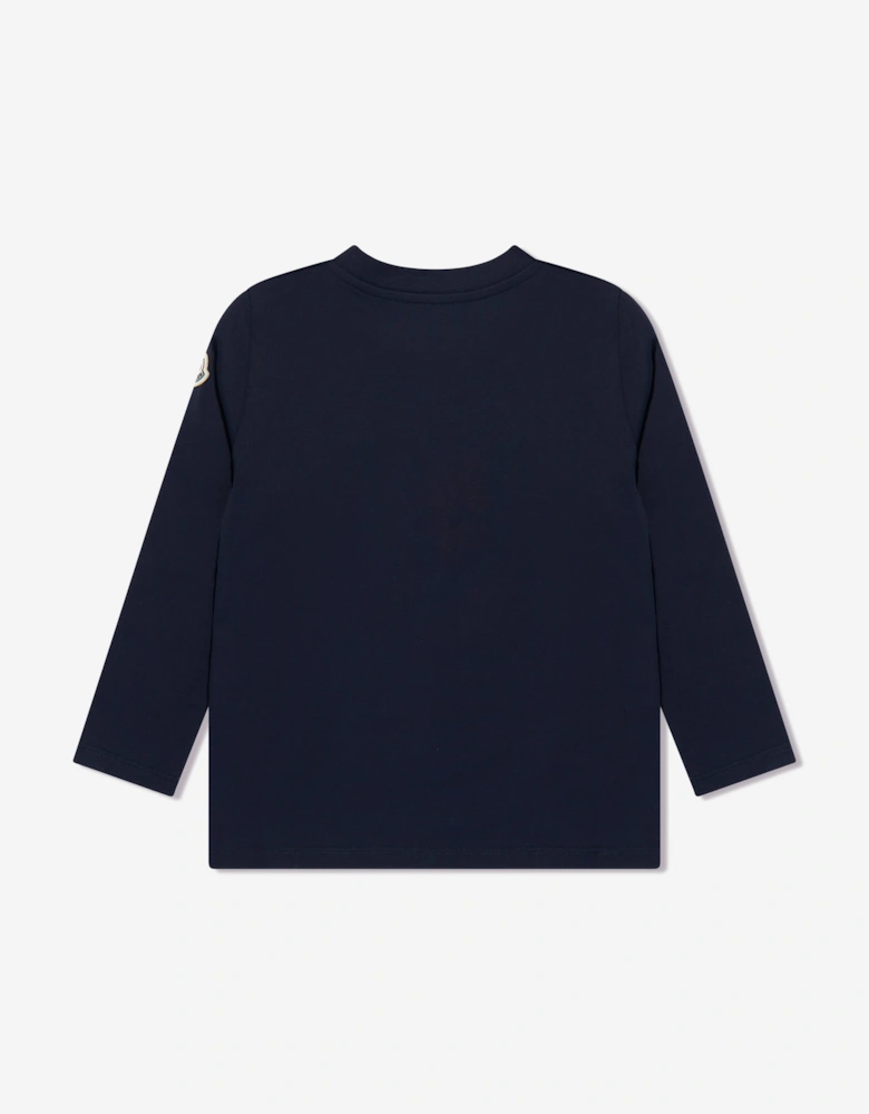 Enfant Girls Long Sleeve Logo T-Shirt in Navy