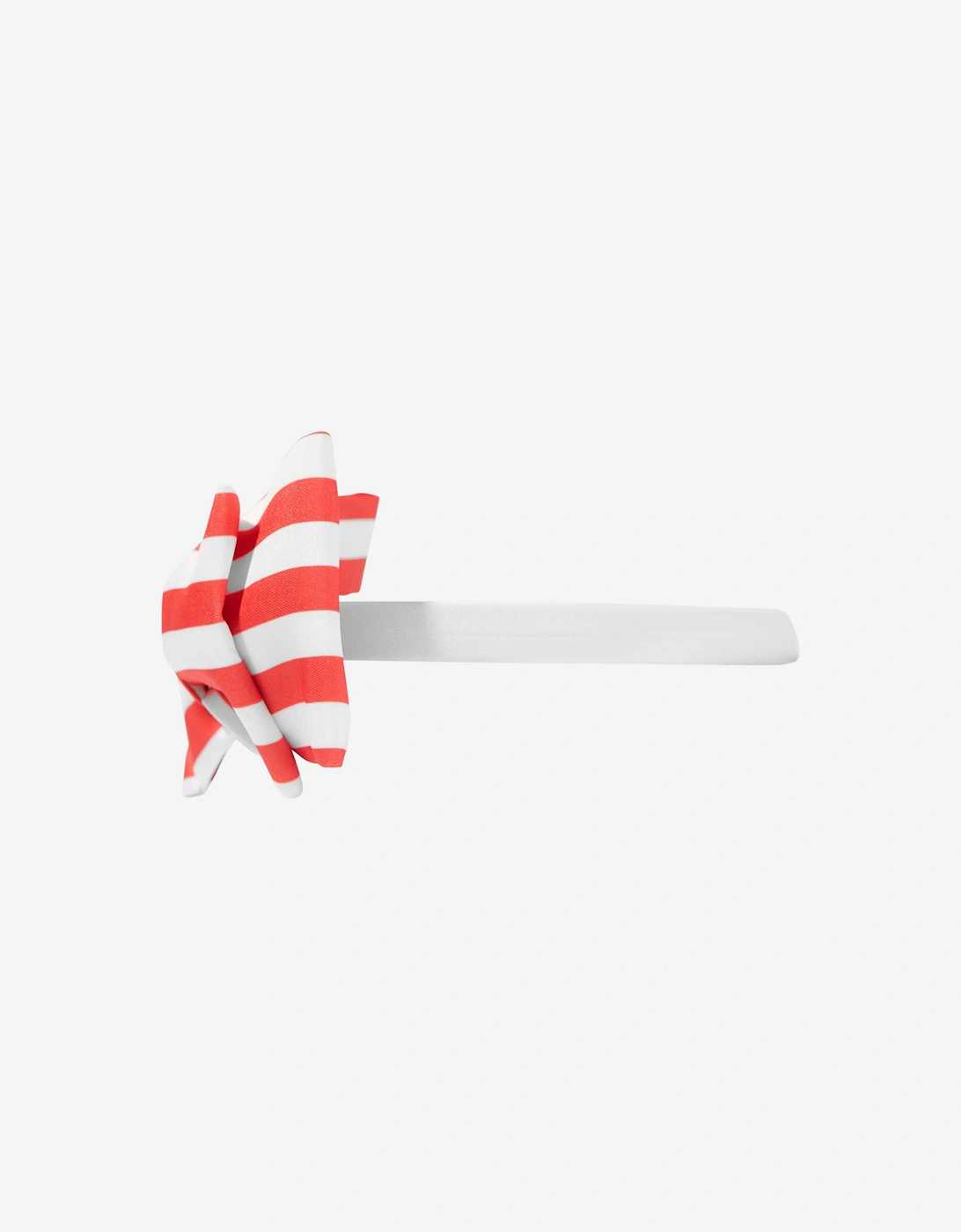 Girls Striped Bow Headband in Red