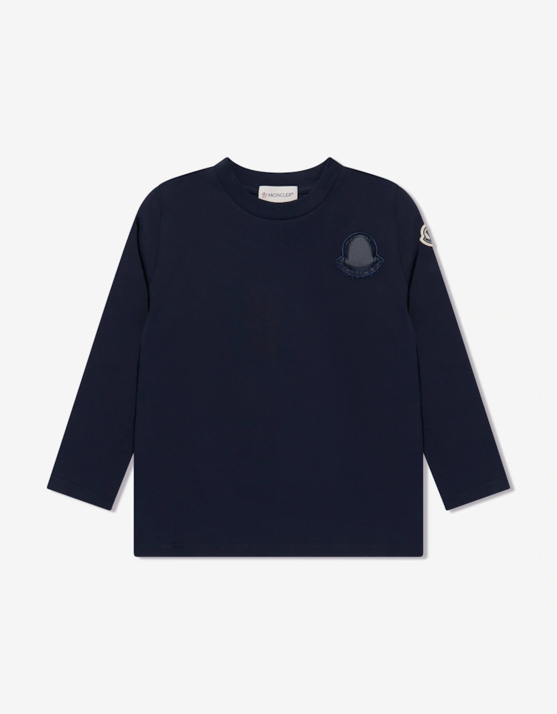 Enfant Girls Long Sleeve Logo T-Shirt in Navy