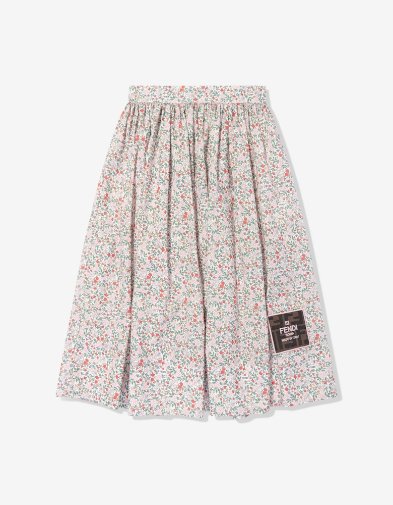 Girls Blooming Print Skirt in Multicolour