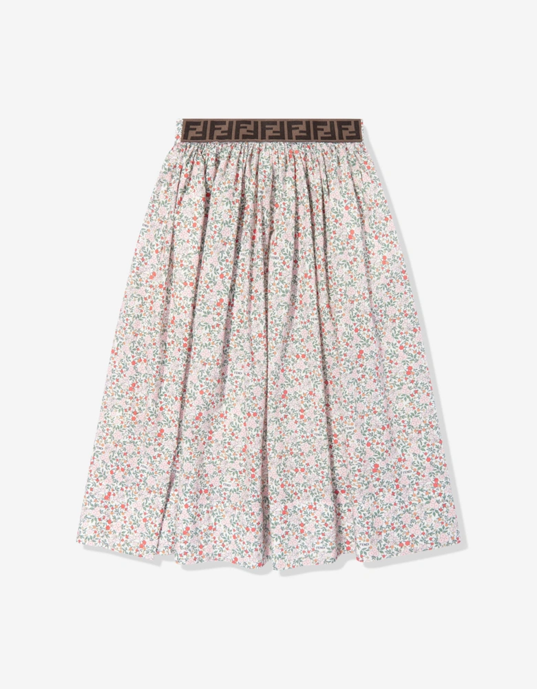 Girls Blooming Print Skirt in Multicolour