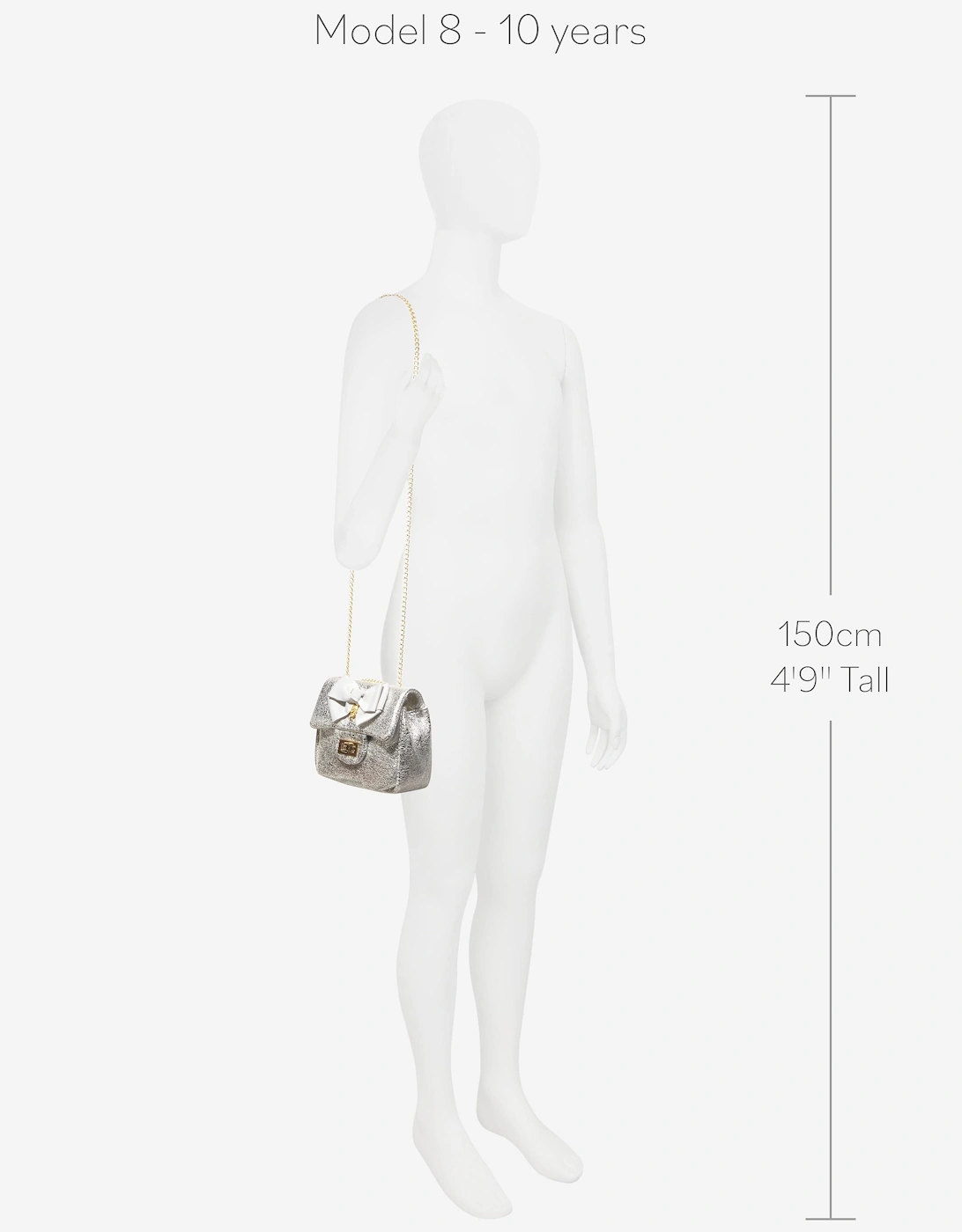 Angels Face Girls Skyla Metallic Shoulder Bag in Silver (16cm)
