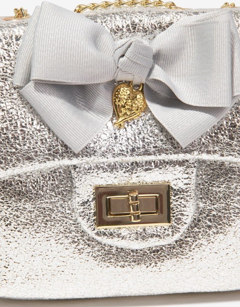 Angels Face Girls Skyla Metallic Shoulder Bag in Silver (16cm)