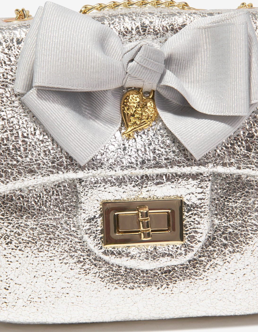 Angels Face Girls Skyla Metallic Shoulder Bag in Silver (16cm)