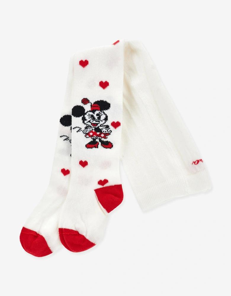 Baby Girls Minnie Mouse Tights in White