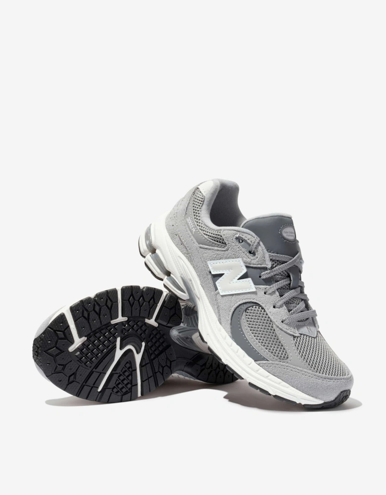 Kids 2002 Lace Up Logo Trainers in Grey