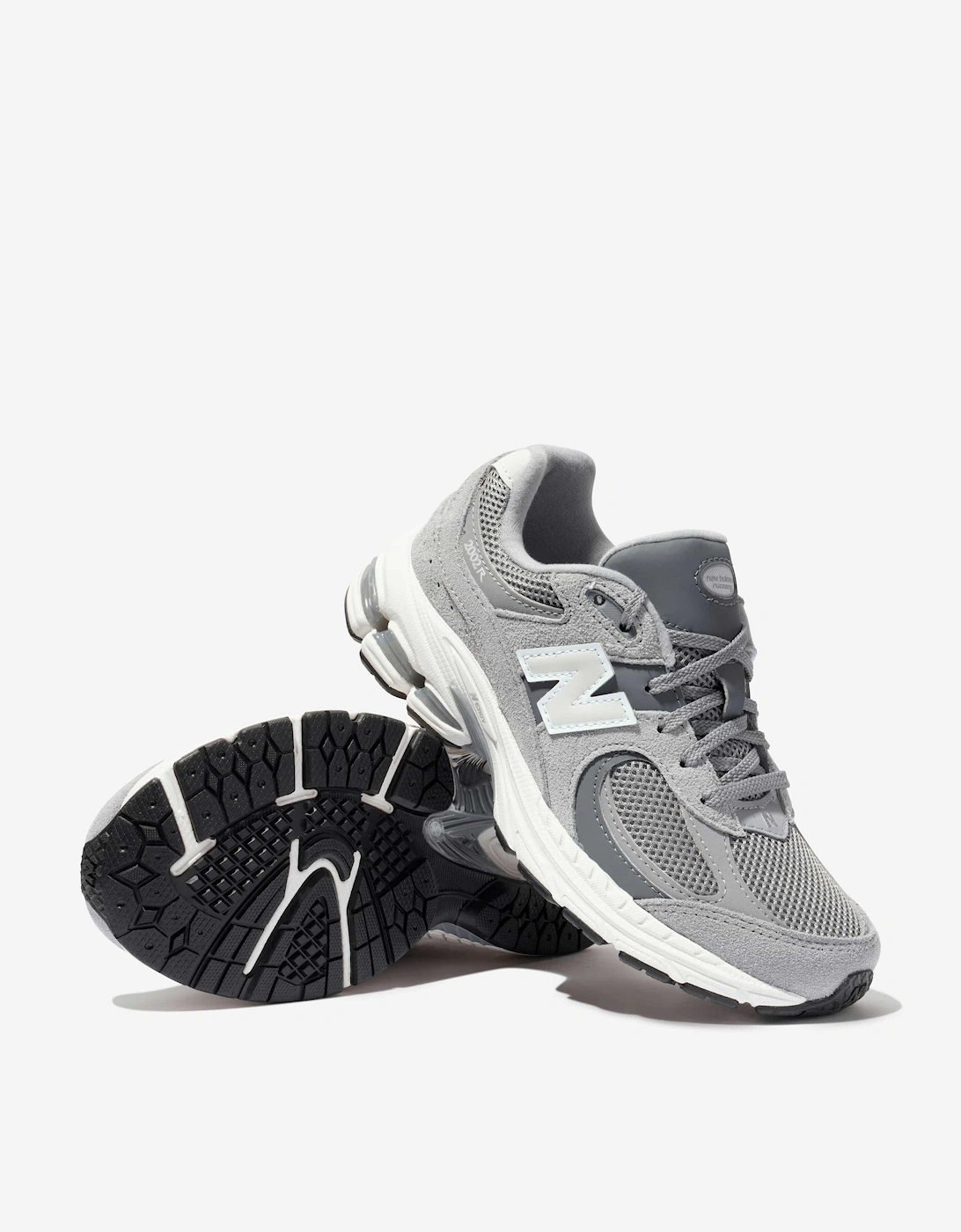 Kids 2002 Lace Up Logo Trainers in Grey