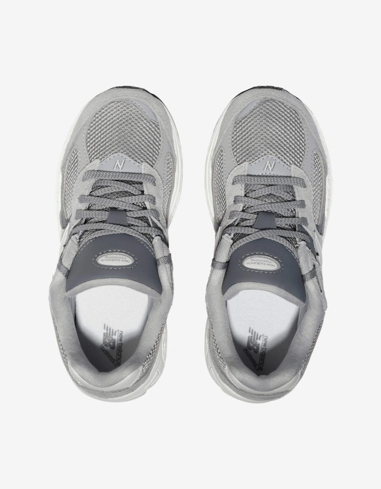 Kids 2002 Lace Up Logo Trainers in Grey