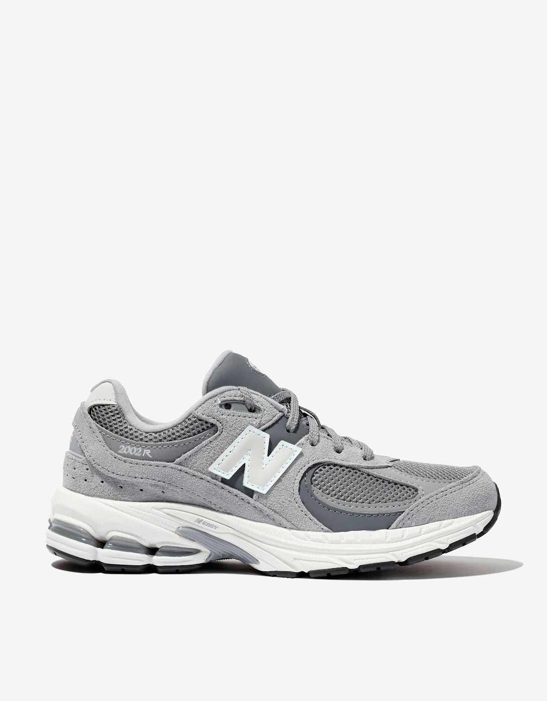 Kids 2002 Lace Up Logo Trainers in Grey, 5 of 4
