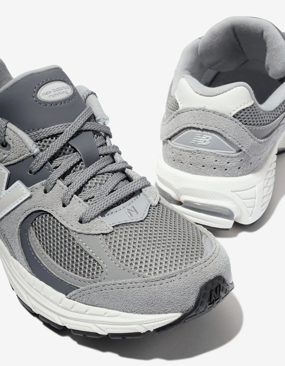 Kids 2002 Lace Up Logo Trainers in Grey