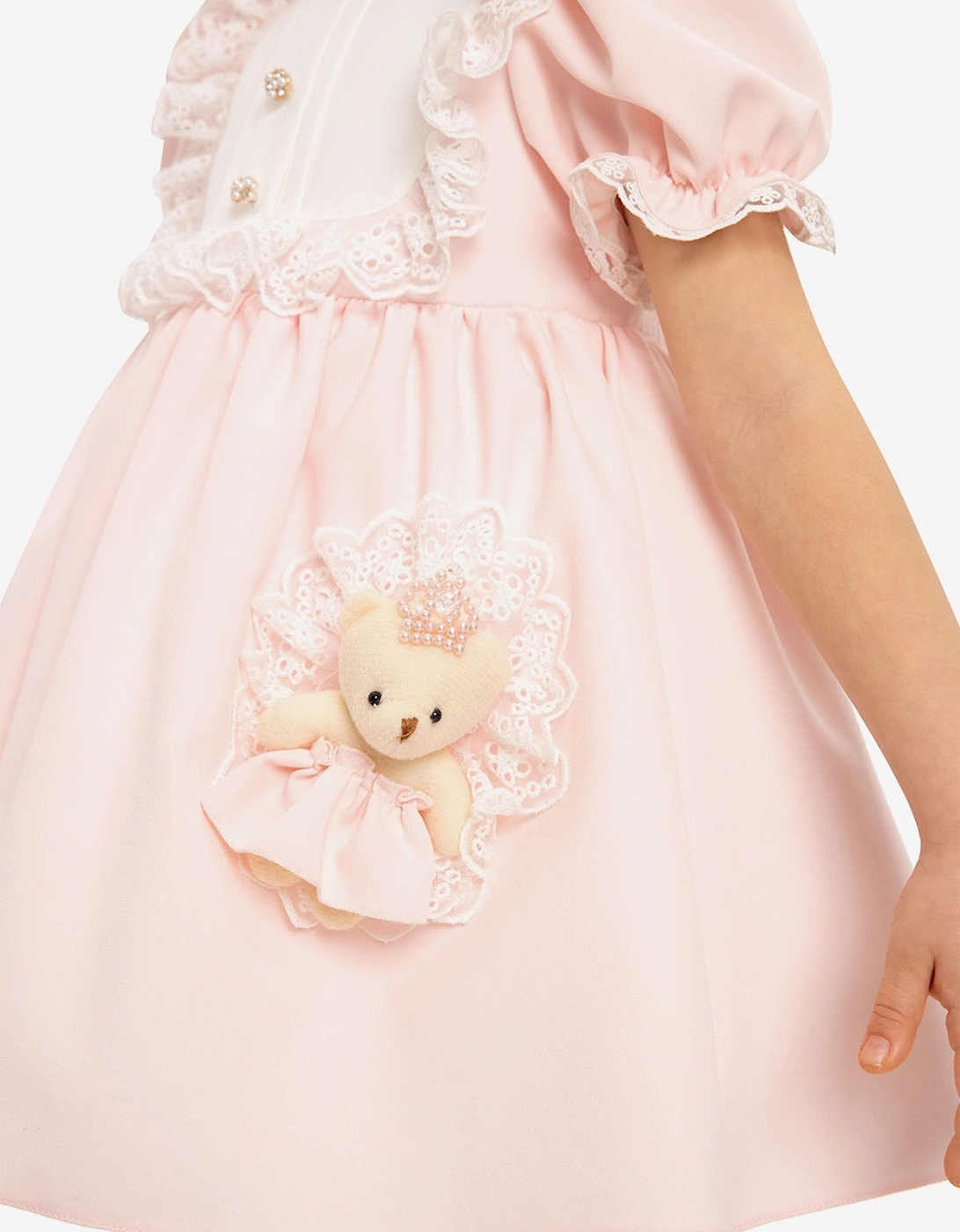 Baby Girls Dress Set with Teddy Bear in Pink