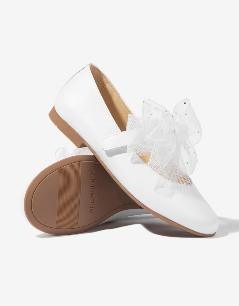 Girls Bow Shoes in White
