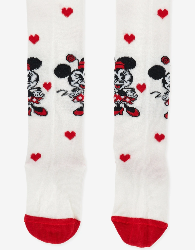Baby Girls Minnie Mouse Tights in White