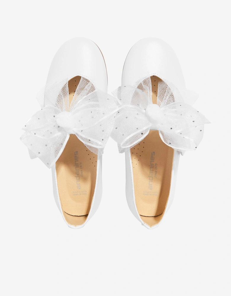 Girls Bow Shoes in White